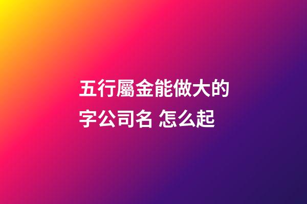 五行屬金能做大的字公司名 怎么起-第1張-公司起名-玄機派